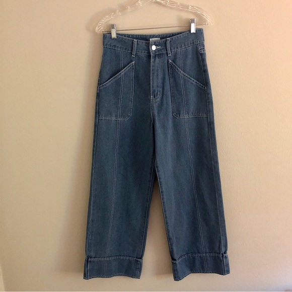 Kashieca x Rhett Eala Wide-Leg High-Waisted Medium Wash Jeans - Picture 2 of 10